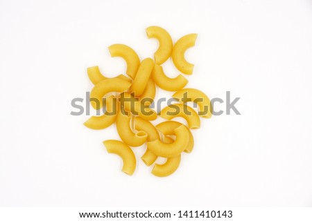 Elbow macaroni pasta made from durum wheat
 Royalty-Free Stock Photo #1411410143