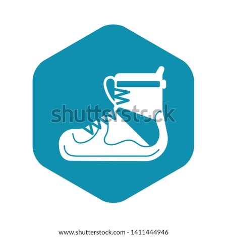 Hiking boot icon. Simple illustration of hiking boot vector icon for web design isolated on white background