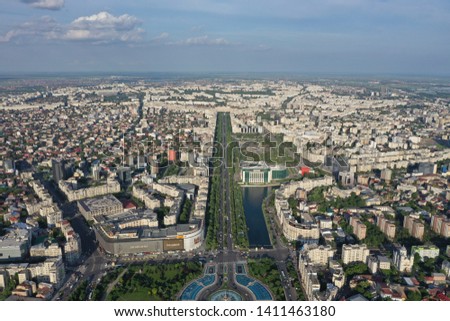 Bucharest palace and cityshots drone