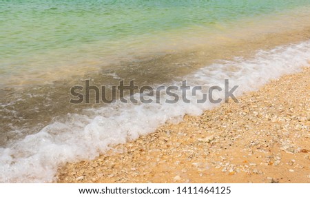 White sand and waves in tropical beach in  Koh Wai island, Trat province,Thailand