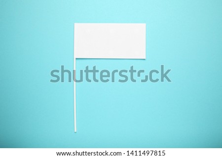 Little white flag mockup for advertising and design. Empty banner, marketing information.