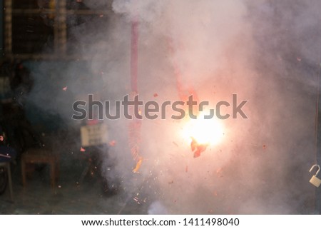 Firecrackers for god worship With fire and smoke