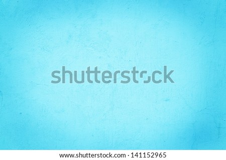 Aqua color on a solid stone wall as background texture. Royalty-Free Stock Photo #141152965