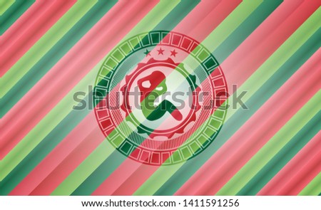 crunch icon inside christmas style badge..