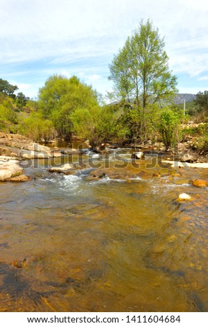 
Robledillo river or Riofrio in the Natural Park of the Valley of Alcudia and Sierra Madrona, province of Ciudad Real, Spain
