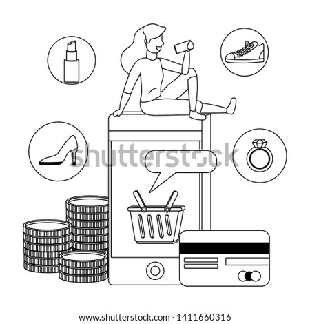 Woman shopping design vector illustration