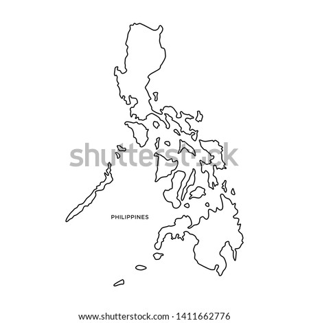 Outline Map of Philippines Vector Design Template. Editable Stroke