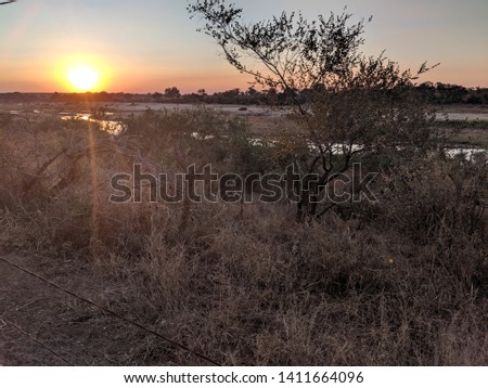 Picture of sunset over the crocodile river in Kruger national park taken from Marloth park.