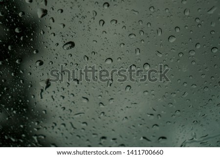 blur backgruond,Rain water on the car glass