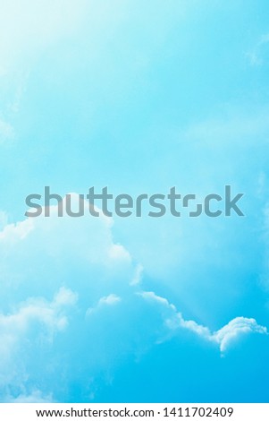 The beautiful blue clouds shine before the rainstorm comes. 
Gradation of the sky from the bright part to the dark part for texture background.