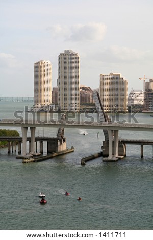 Miami Skyline with Draw Bridge