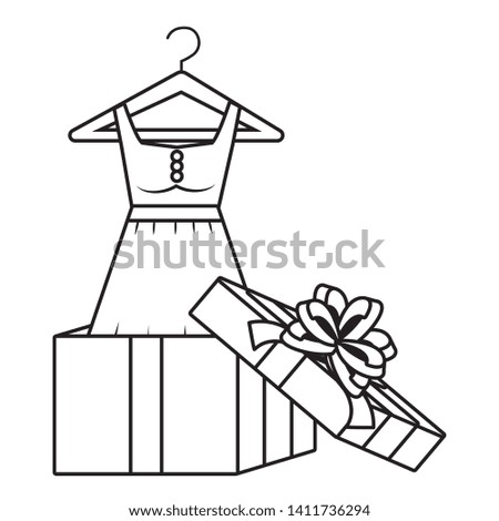 Gift and dress icon design vector illustration