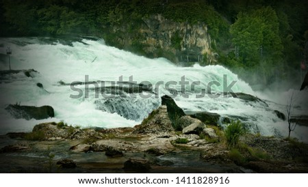 Rhine Falls in Spring. The biggest waterfall in Europe