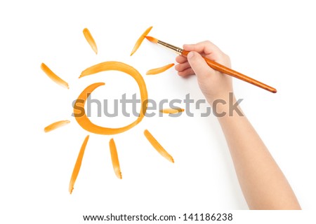 child draw a sun