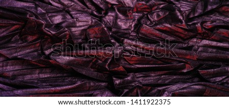 texture background pattern wallpaper silk fabric black with red stripes, wrinkled fabric, your project will acquire sophistication and brevity this unusual texture is exactly what you need Royalty-Free Stock Photo #1411922375