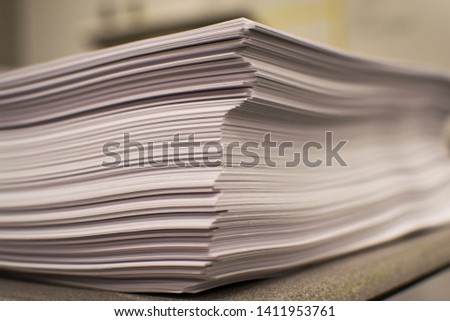 Corner view of stacked paper