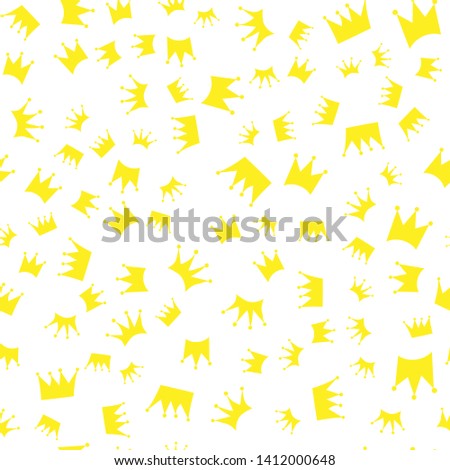 illustration. Seamless pattern. Pink silhouettes of crowns on a white background