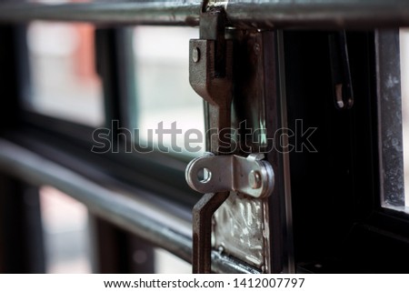 Close-up protection of door , black