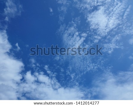 Blue sky and beautiful cloud in morning good day. Soft cloud, landscape background. Nature Background