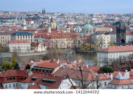 Panorama view of Prague from the height