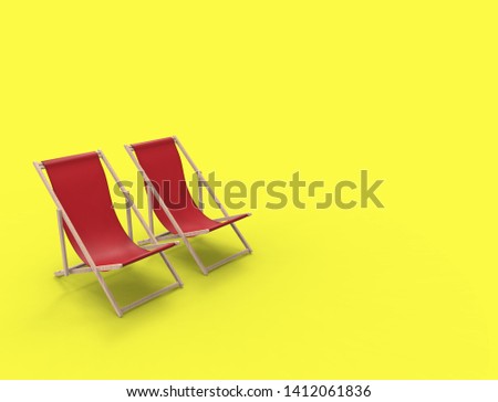 3D rendering of a beach chair isolated in studio background