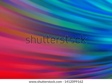 Light Blue, Red vector background with bent ribbons. A vague circumflex abstract illustration with gradient. The template for cell phone backgrounds.