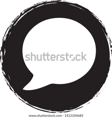 Talking bubble icon on circle background. Vector illustration. 