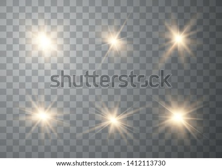 Set of Glowing Light Stars Sparkles Vector Illustration EPS10.