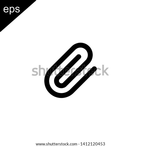 paper clip icon line outline design vector symbol