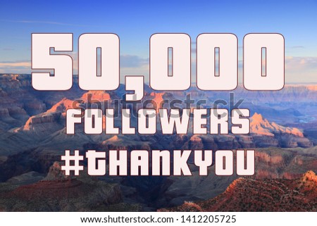50000 followers - social media milestone banner. Online community thank you note. 50k likes.