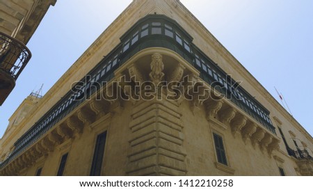Maltese Decorative Architecture, Sculpture below Balcony, Summer 2018 horizontal photography