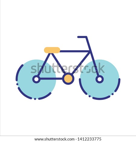 Bicycle line color icon. Pollution prevention symbol. Environment care. Zero waste lifestyle. Eco friendly. UI/UX/GUI design element. Template for web page, app, promo. Editable stroke.