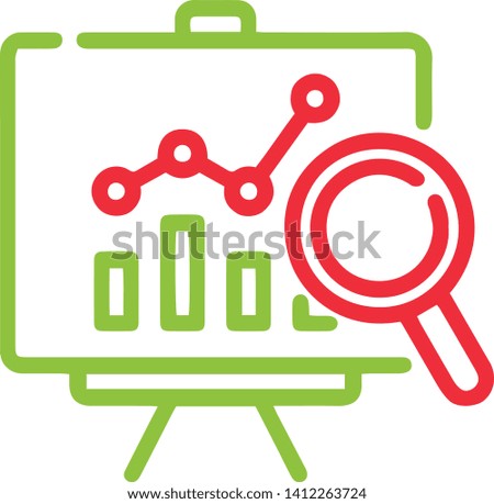 Graph icon in trendy flat design isolated on white background