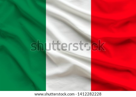 silk national flag of Italy with folds Royalty-Free Stock Photo #1412282228