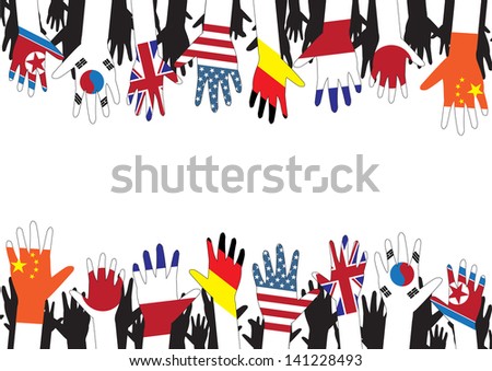 Flag hands vector illustration