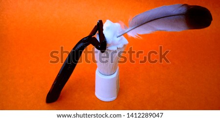 shaving kit presentation with wings stock photo