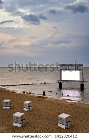 Lightbox with empty white glow in the Baltic Sea. Germany