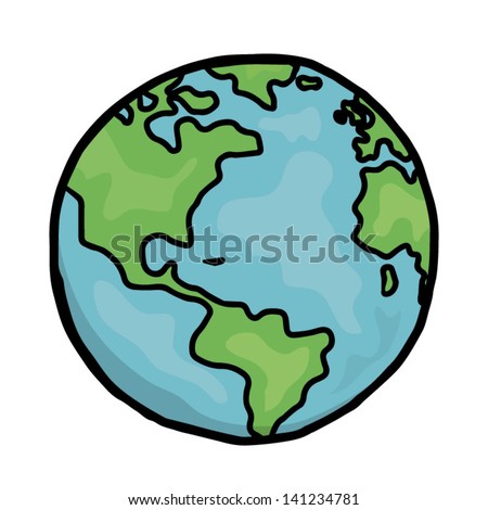earth / cartoon vector and illustration, hand drawn, isolated on white background.