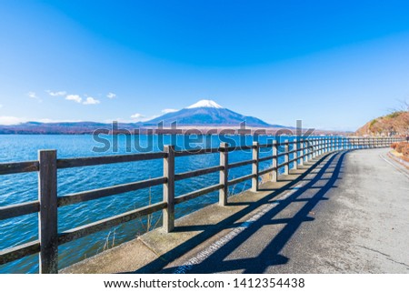 Beautiful landscape of mountain fuji around yamanakako lake Japan