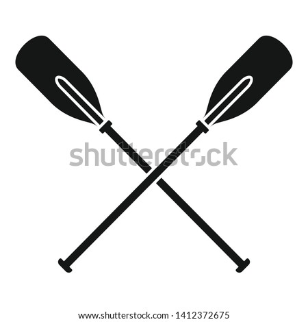 Crossed wood paddle icon. Simple illustration of crossed wood paddle vector icon for web design isolated on white background
