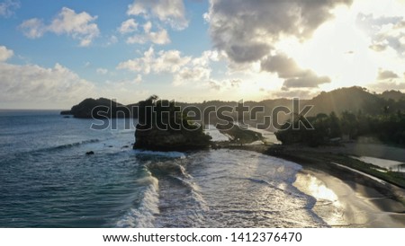 the beauty of the island on the beach, malang indonesia Royalty-Free Stock Photo #1412376470