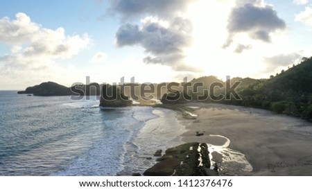 the beauty of the island on the beach, malang indonesia Royalty-Free Stock Photo #1412376476