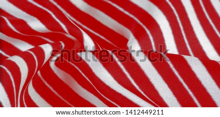silk striped fabric. Red-white stripes. This beautiful, super soft, medium-sized silk blend is perfect for your design projects. It is brushed on the back for a luxurious feeling.