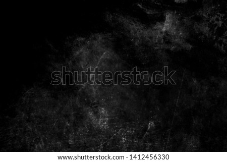 Black grunge scratched background, old wall distressed texture
