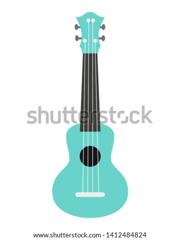 Ukulele guitar on the white background. Vector illustration.