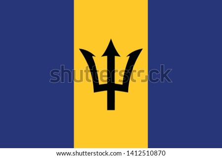 Flag of Barbados vector illustration
