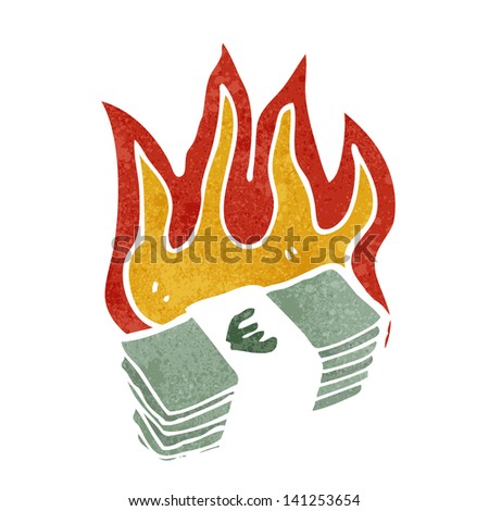 burning euros cartoon