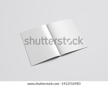 Flyer mockup, folded realistic blank sheet of paper, stationery Royalty-Free Stock Photo #1412556983