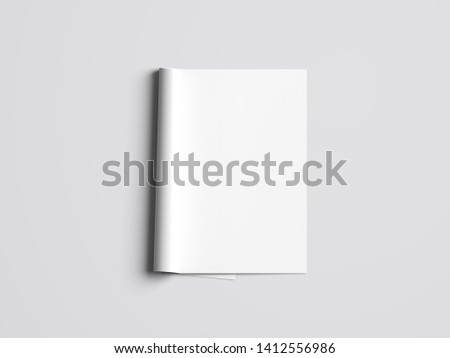 Flyer mockup, folded realistic blank sheet of paper, stationery Royalty-Free Stock Photo #1412556986
