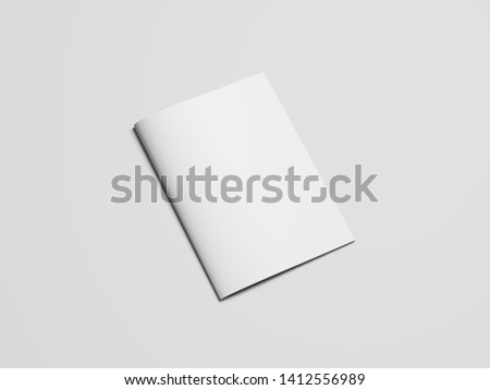 Flyer mockup, folded realistic blank sheet of paper, stationery Royalty-Free Stock Photo #1412556989